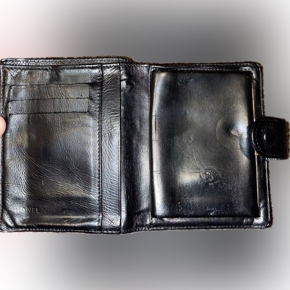 GUC CHANEL CC Logo CAVIAR Wallet Card Holder Black Leather CLASSIC LUXURY! - Picture 7 of 12